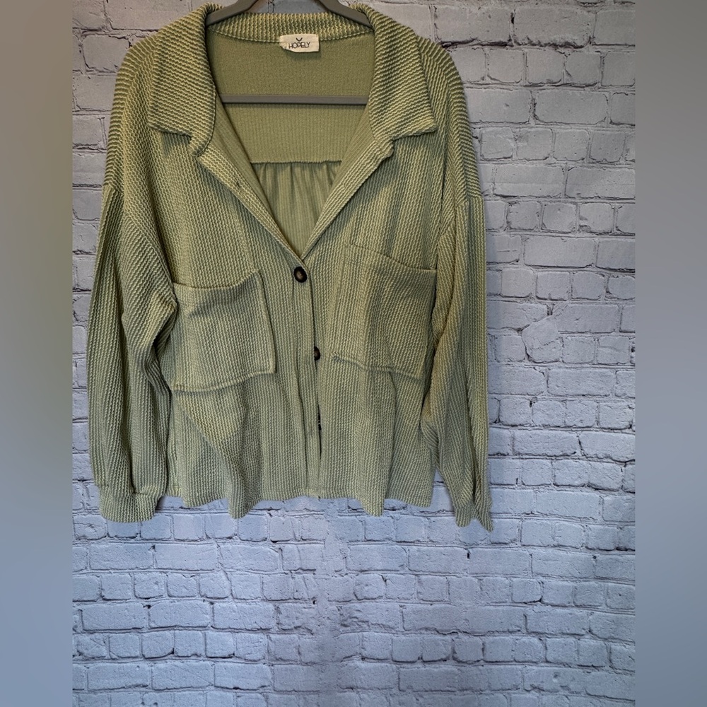 Olive Green Women's Cardigan Sweater